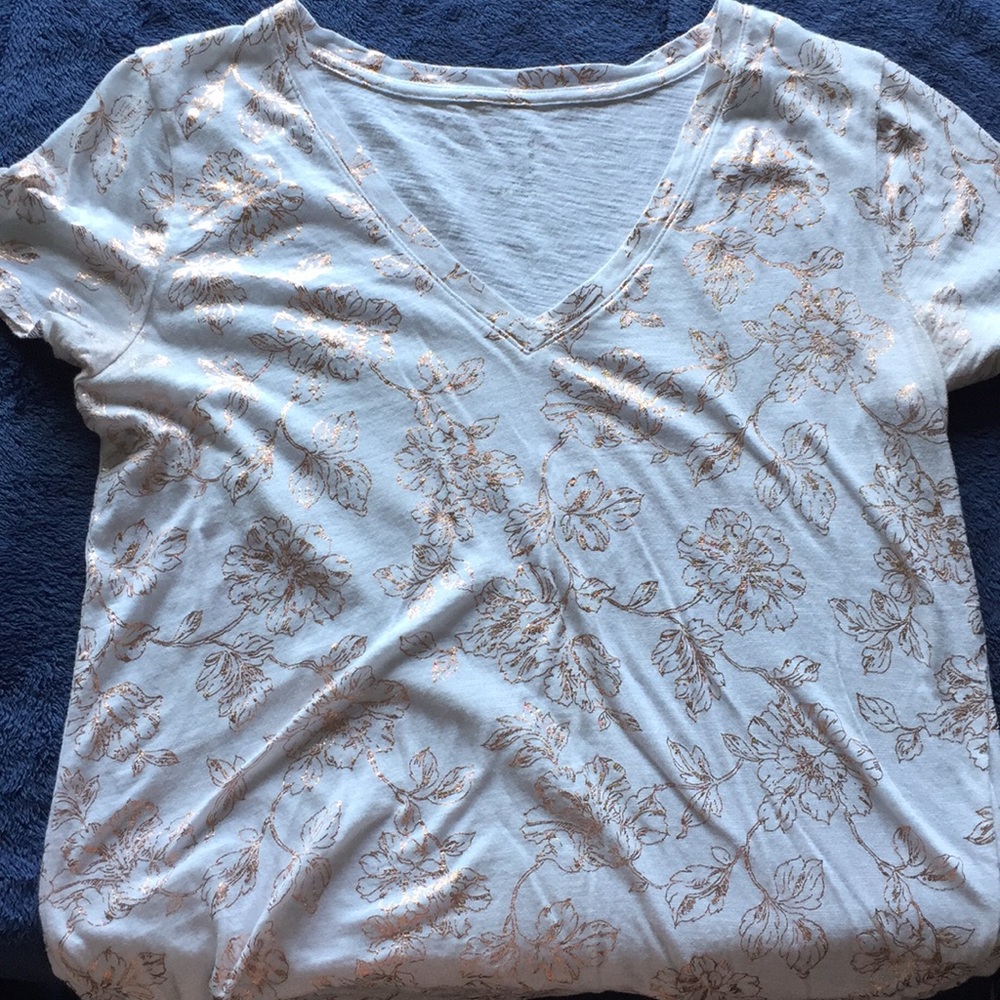 Metallic Floral Graphic T-Shirt